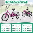 thumbnail image 5 of FICISOG Adult 20" 7 Speed Foldable Tricycle with Rear Basket, Pink, 5 of 8