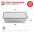 thumbnail image 2 of Stock Your Home 2 Lb Aluminum Pans with Lids (25 Pack) - Disposable & Recyclable Takeout Trays with Lids - To Go Containers for Restaurants, Catering, Delis, 2 of 7