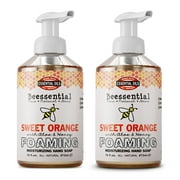 Beessential All Natural Foaming Hand Soap, Orange Essential Oils, Made with Moisturizing Aloe & Honey - Made in the USA, 16 oz 2 Pack