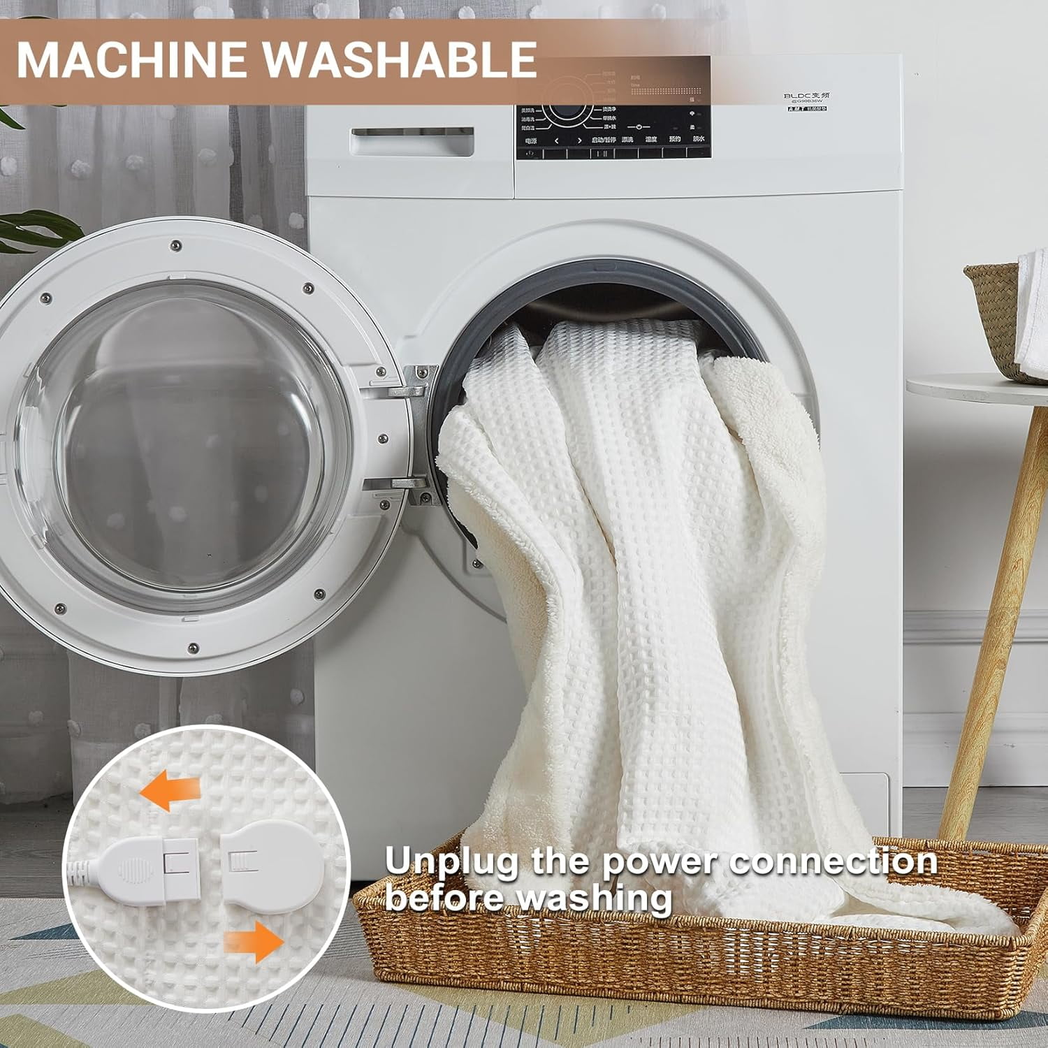 Heated Blanket Electric Throw,Heating Blanket Throw with Wireless LCD Controller,6 Heat Level & 2-10H Time Settings,Waffle Heater Blanket,ETL Certification,Machine Washable Throw Blankets