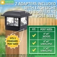 thumbnail image 4 of GreenLighting Cubism Fence Solar Lights - Outdoor Solar Post Lights - 4x4 Post Caps and Solar Deck Post Lights - LED Solar Post Cap Lights for 4x4 5x5 Posts (Black, 8 Pack), 4 of 4