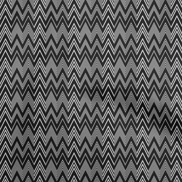 oneOone Cotton Silk Black Fabric Chevron Sewing Craft Projects Fabric Prints By Yard 42 Inch Wide