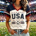 thumbnail image 4 of Fgvctg 2026 Soccer Cup T Shirts for Women Mexico Soccer Jersey Soccer Cup Fans Jersey Short Sleeve V Neck Graphic Print Sport Tee Jerseys Royal Blue S, 4 of 4