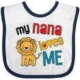 thumbnail image 3 of Inktastic Nana Loves Me Grandkids Lion Boys Baby Bib, 3 of 4