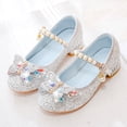 thumbnail image 2 of Quealent Girls Sparkle Princess Dress Shoes Bow Wedding Party Flower Bridesmaids Mary Jane Ballet Flats for Kid Toddler Silver for Size 2, 2 of 7