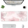 thumbnail image 2 of Boho Pastel Painting Pink Mouse pad for Desk Cute Pink Desk Accessories, Large Desk Mat Large Mouse Pad,Keyboard pad Laptop mat(31.5x11.8in) Laptop Protector Computer Accessories Cute Pink Desk mat, 2 of 6