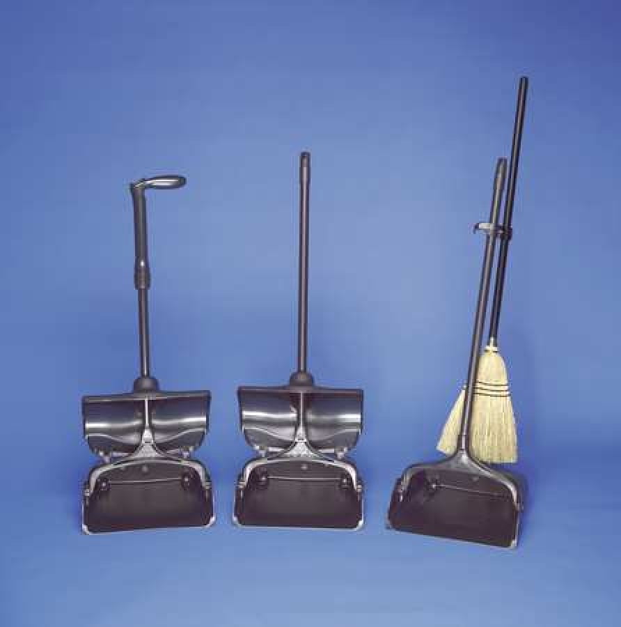 RUBBERMAID FG253300BLA Long Handled Dust Pan,Black,PP