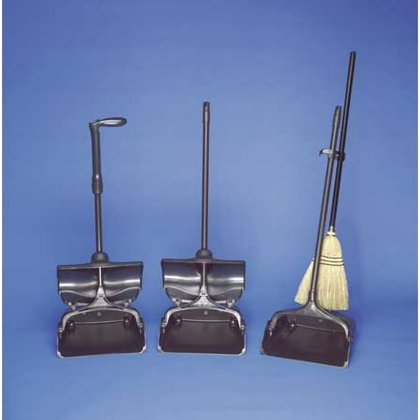 RUBBERMAID FG253300BLA Long Handled Dust Pan,Black,PP