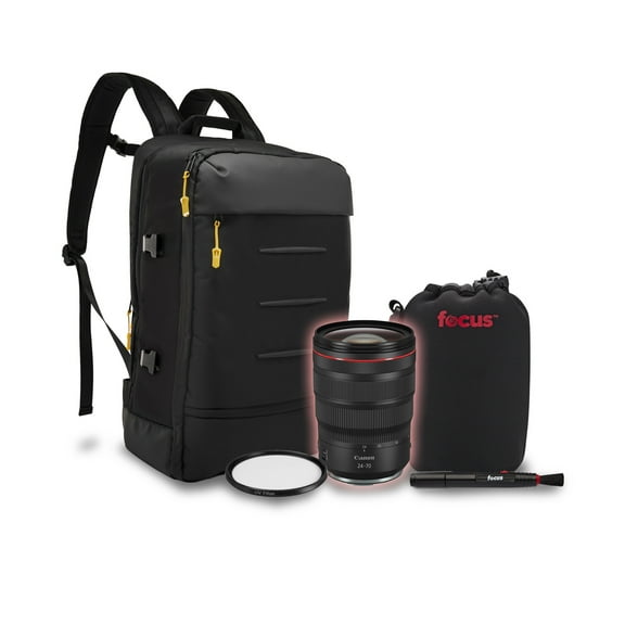 Canon RF 24-70mm f/2.8L IS USM Lens with Camera Backpack, Lens Pouch, Lens Cleaning Pen, and 82mm UV Filter (5 items)