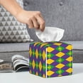 thumbnail image 6 of Yiaed Mardi Gras Print Tissue Box Cover, PU Leather Decorative Organizer for Tabletop, Bathroom, Car, Office Creative Decorative, 6 of 7