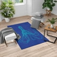 thumbnail image 1 of Octopus Turkish Area Rug, Monochrome Marine Animal Tentacles in Sketch Subaquatic Life Art, Soft Carpet for Living Room Decor with Distressed Look, 5.2' X 7.6', Cobalt Blue, by Ambesonne, 1 of 4