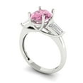 thumbnail image 2 of Clara Pucci 14K White Gold Solid Gold Pink Three-Stone Anniversary Ring for Women - 2.5 cttw Oval Cut, 2 of 7