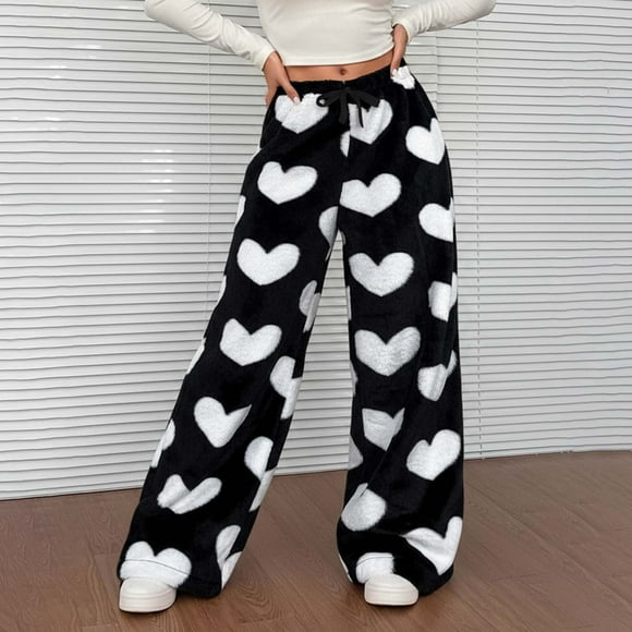 Cozy Flannel Print Pants Winter Loungewear Soft Fleece Sleepwear Casual Relaxed Fit Holiday Comfort Women'S Casual Pants