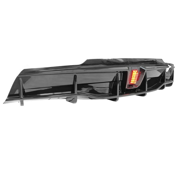 IKON MOTORSPORTS, Rear Diffuser Compatible With 2020-2023 Tesla Model Y Sport 4-Door, IKON Style PP Bumper Lip With Lamp