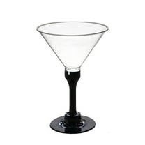 CuiLiyq Christmas Disposable Cup, 6 PCS Plastic Transparent Martini Wine Glass, For Home Holiday Wedding Party Decoration (Black)