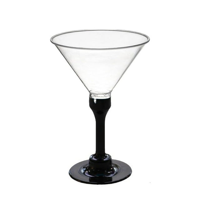 6 Pc Disposable Plastic Champagne Glasses, Transparent Tall Dessert Cocktail Cups for Christmas Halloween Party
