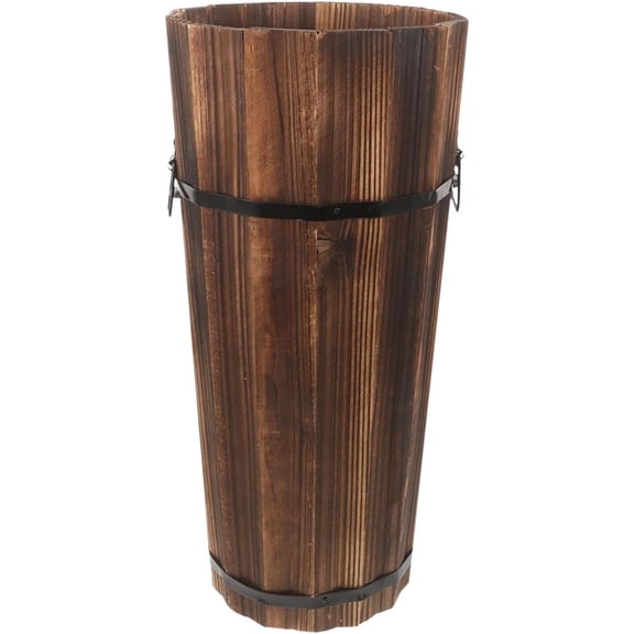 Wooden Umbrella Stand, Multi-Functional Storage Box with Divider, Cane Holder and Entryway Organizer, Compact Foyer Shelf for Home Decor