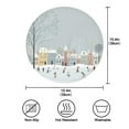thumbnail image 3 of 15.4" Round Placemat Set of 1 Polyester Fabric Place Mats Non-Slip Dining Kitchen Table Mats for Kitchen Party Decor Winter Wonderland with Small Town, 3 of 5