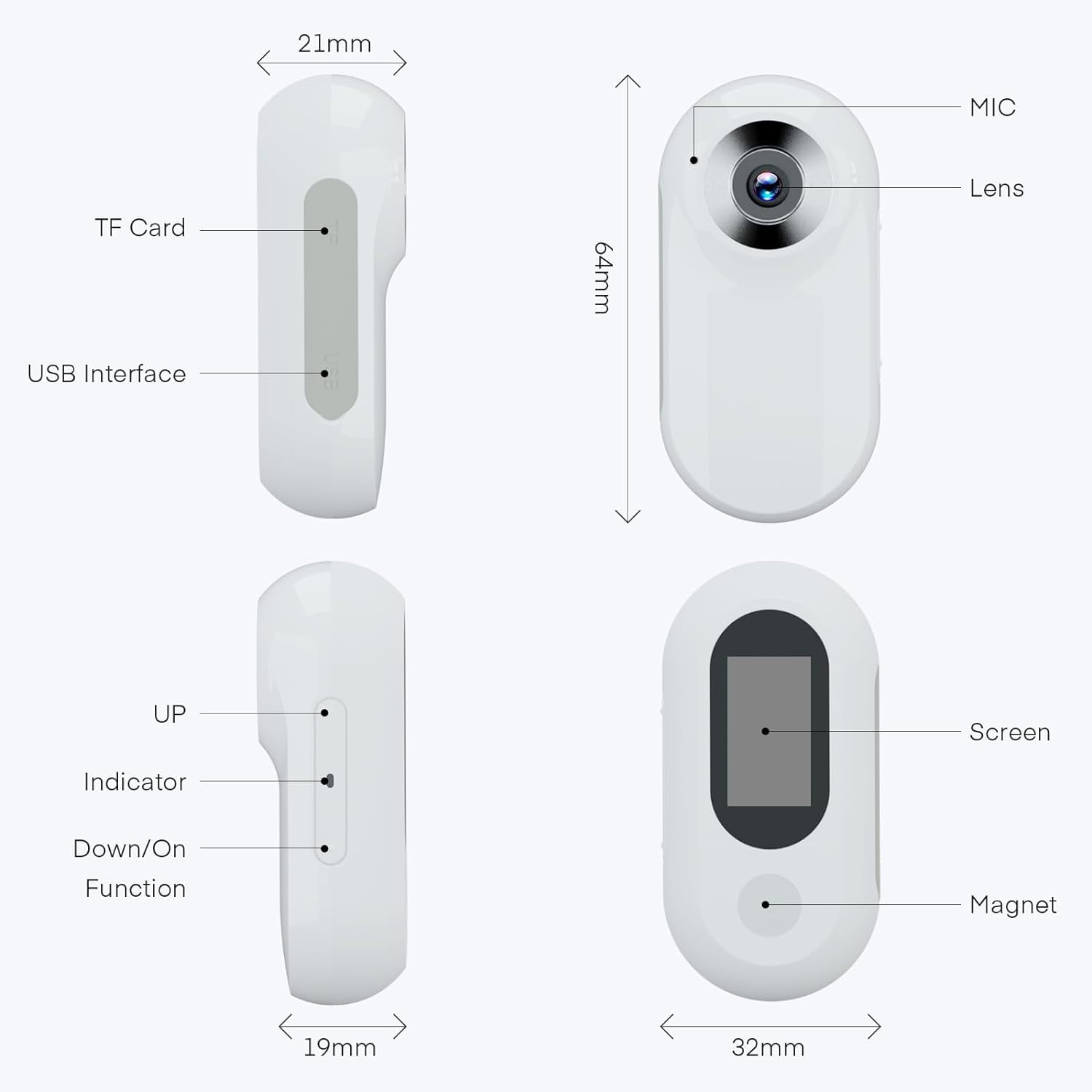 Cat Camera Collar with 128GB SD Card, HD 1080P Dog Collar Camera Mini Body Camera Action Camera Wireless Collar Camera for Dogs Cats Gift Indoor/Outdoor
