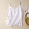 thumbnail image 2 of ORT Womens Cotton Linen Tank Tops Summer Cute Sleeveless Cami Shirts Spaghetti Strap Gauzy Camisoles Casual Basic Tanks(White,XXL), 2 of 6