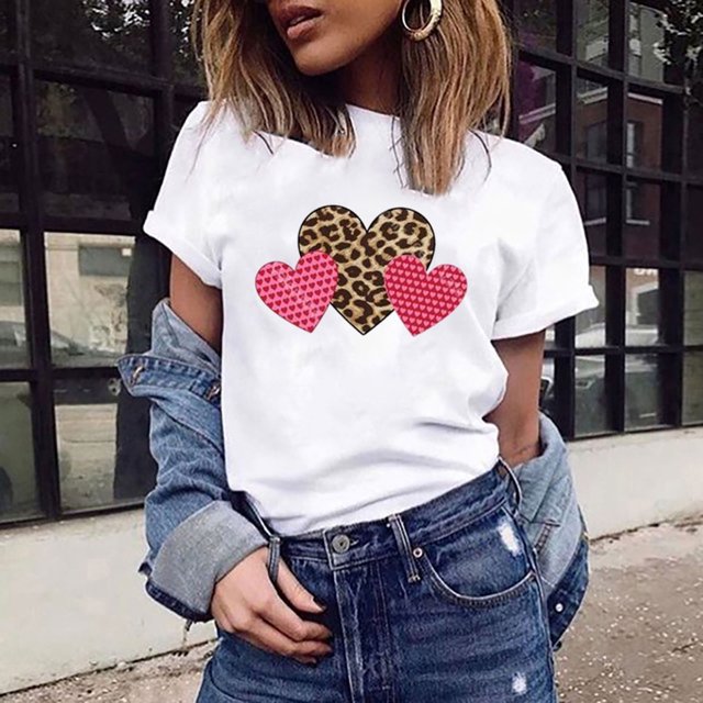 Puntoco, camisetas de cuello redondo para mujer, blusas femeninas cómodas holgadas a la moda, tops de San Valentín Puntoco Puntoco-59