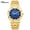 Gold Shell and Blue Surface, variant on Men's watch, quartz watch, luminous waterproof watch, men's watch, stainless steel fashion trendy wristwatch, men's watch