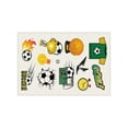 thumbnail image 2 of Juego de individuales temáticos de fútbol (1 unidad), manteles individuales de lino con diseños de balón, trofeo, portería y silbato, antideslizantes, fáciles de limpiar, 45x30 cm., 2 of 7