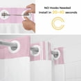 thumbnail image 5 of Pink Striped No Hook Shower Curtain Waterproof,Bathroom Curtains with Snap in Liners and See Through Top Window,Luxurious White Stripes Modern Abstract Art Hotel Bathtub Curtains Shower 60"Wx72"L, 5 of 8
