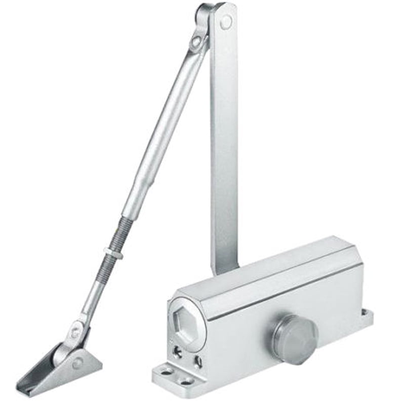 45-65KG Silver Aluminum Commercial Door Closer Two Independent Valves Control US 