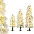 thumbnail image 1 of Gymax 3' 4' 5' Artificial Christmas Tree 3 PCS w/Snow-flocked Branch Tips for Party, 1 of 6