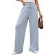thumbnail image 3 of Pantalones de Pijama Holgados de Punto Suave con Bolsillos y Pernera Acanalada para Mujer con Cordón Ajustable. Azul XXL, 3 of 9