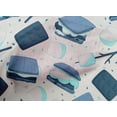 thumbnail image 4 of oneOone Tissu Popeline de Coton Bleu Sarcelle Matériel de Robe Alimentaire Tissu Imprimé Tissu au Mètre 56 Pouces de Large, 4 of 4