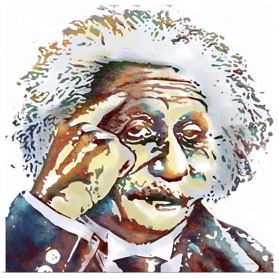 Great BIG Canvas | Rolled Marlene Watson Poster Print entitled Albert Einstein