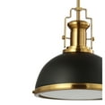 thumbnail image 5 of JONATHAN Y Homer 13" 1-Light Modern Industrial Iron LED Dome Pendant, Black/Brass Gold, 5 of 6
