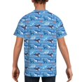 thumbnail image 5 of Wukai Blue Fish Youth Unisex Short Sleeve T-Shirt for Boys, Girls, Teens, and Kids-Medium, 5 of 7