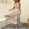 thumbnail image 6 of BJUTIR Skirts For Women Boho Line Swing Elastic Long Waist Women Pleated Skirt Dress Summer Tiered Pocket Beach Flowy A Printing Skirt, 6 of 8