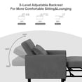 thumbnail image 3 of Aukfa 36" Chaise Futon Convertible Sofa Bed, Pull Out Sleeper Chair Bed for Home Office, Lint, Gray, 3 of 10