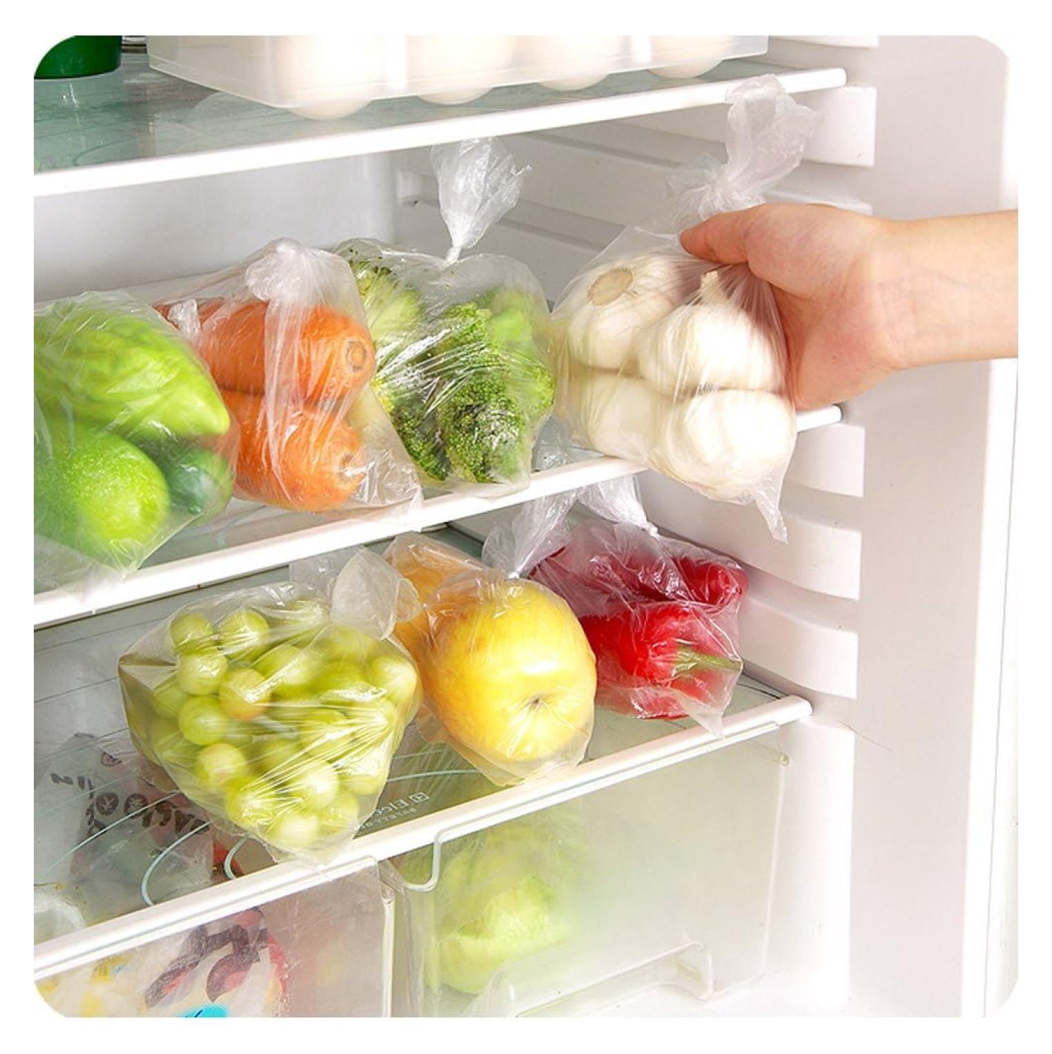 12” x 20” Plastic Produce Bags, Food Storage Bags 350pcs on a Roll, Clear Produce Bag for Food Vegetable Bread Fruit Meat - 6 Rolls