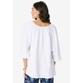 thumbnail image 2 of Roaman's Women's Plus Size Notch Neck Textured Tee, 2 of 3