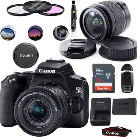 Canon EOS 250D DSLR Camera with with EF-S 18-55mm F/3.5-5.6 III Lens- Basic Accessories Bundle