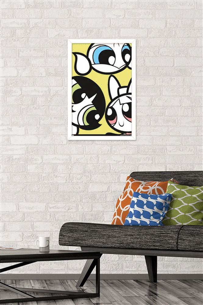 The Powerpuff Girls - Group Faces Wall Poster, 14.725" x 22.375", Framed