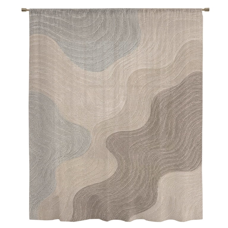 Abstract Art Sheer Curtains 72 Inches Long, Ripple Water Sand Cracks ...