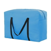 Oggfader Extra Large Moving Bags Heavy Duty - 600D Polyester Waterproof Storage Totes with Handles, Foldable Clothes Quilt Organizer, 16 Gallon, Blue