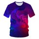thumbnail image 1 of 2021 Flame Boy's kids T-shirt moda de verano de manga corta para niñas 3D cuello redondo tops Color elemento camisa de moda para niños T-shirt9T Gao Jinjia LED, 1 of 2
