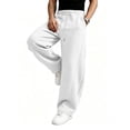 thumbnail image 4 of CCRFTGI Sweatpants for Men Baggy Straight Leg Elastic Waist Jogging Pants Lightweight Casual Outdoor Walking Wear White L, 4 of 7
