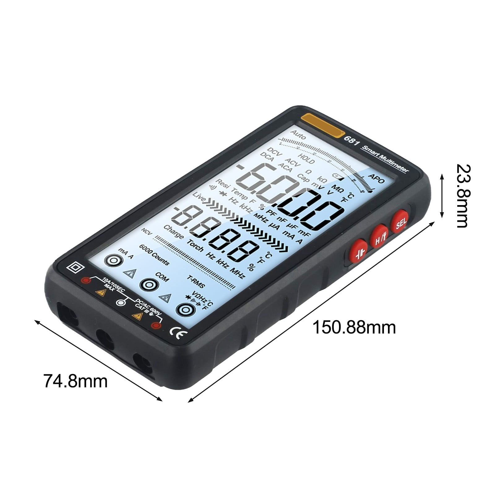 Aneng 681 Rechargeable Digital Professional Multimeter Non-Contact Voltage Tester Ac/Dc Voltmeter Lcd Screen Current Tester