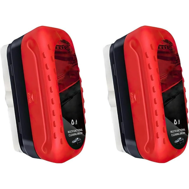 LDSL Agent de Nettoyage de Pare-Brise de Voiture 120ML, Agent de Nettoyage de Film d'Huile de Verre de Voiture Multifonctionnel avec Pulvérisateur de Mousse Réutilisable, Outil de Nettoyage de Voiture (2, Rouge)