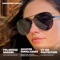 thumbnail image 5 of GRINDERPUNCH XL XXL Aviator Sunglasses for Men Big Head Oversized Polarized - Black, 5 of 10