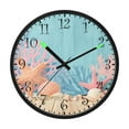 thumbnail image 2 of Voice Activated Clock with Glow Light 12 Inch Large Silent Wall Clock Battery Operated for Home Decor Colorful Starfish and Seashells, 2 of 8