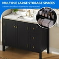 thumbnail image 6 of Dextrus 40'' Modern Bathroom Vanity with Sink Combo & Splash Guard , Freestanding Bathroom Storage Cabinet with 3 Drawers & 2 Doors, Black, 6 of 9